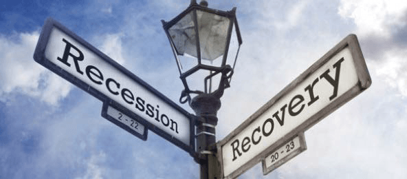 Street Sign: Recession and Recovery