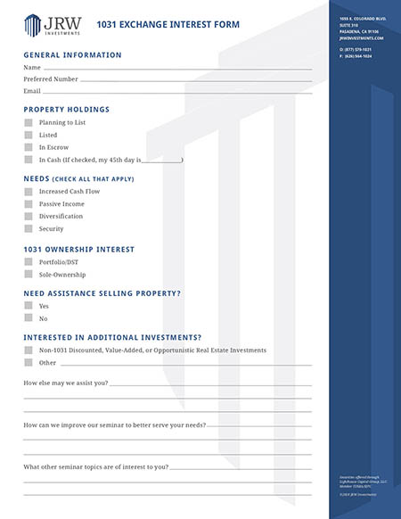 1031 Exchange Interest Form